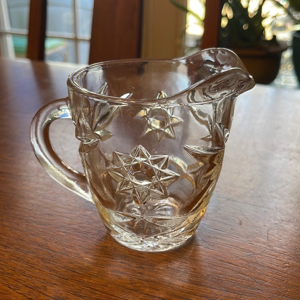 Vintage Star Of David Glassware Vintage Anchor Hocking Star Of David Creamer - Picture 2 of 10